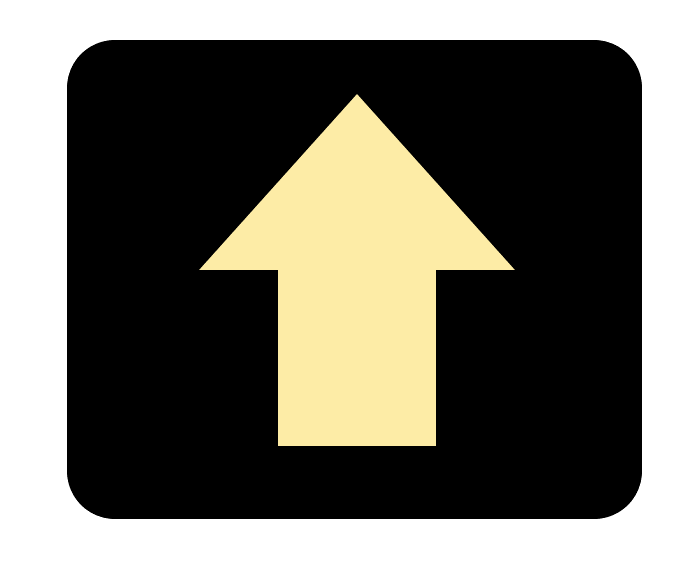 黒四角ボタンうす黄色矢印