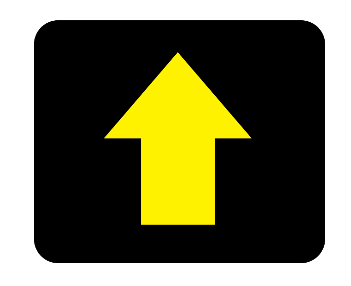 黒四角ボタン黄色矢印