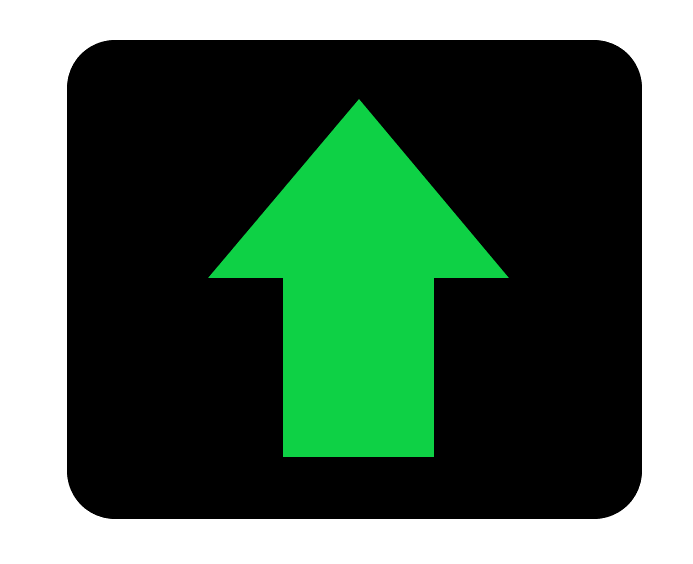 黒四角ボタン緑色矢印