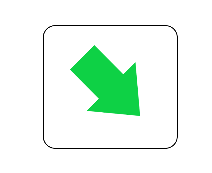 四角ボタン矢印緑色4